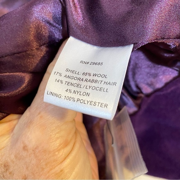 NWT Pendleton Wool Angora Career Compliments Coat; Mid Length; Deep Purple - Picture 11 of 13